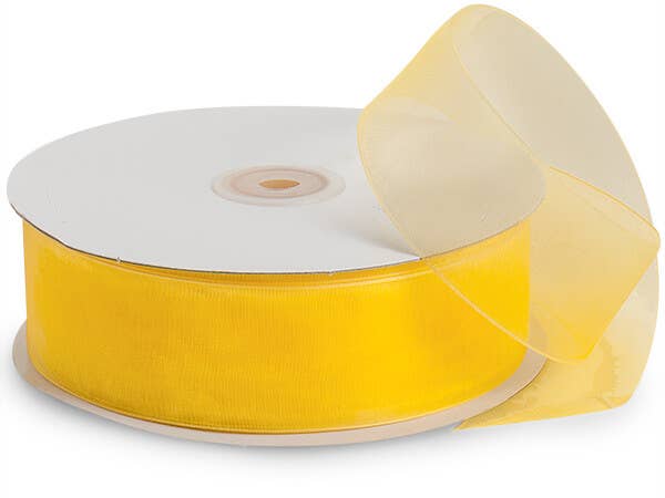Sheer Organza Gift Packaging Ribbon: Denim Blue, 1 Pack, 7/8"x100 yards