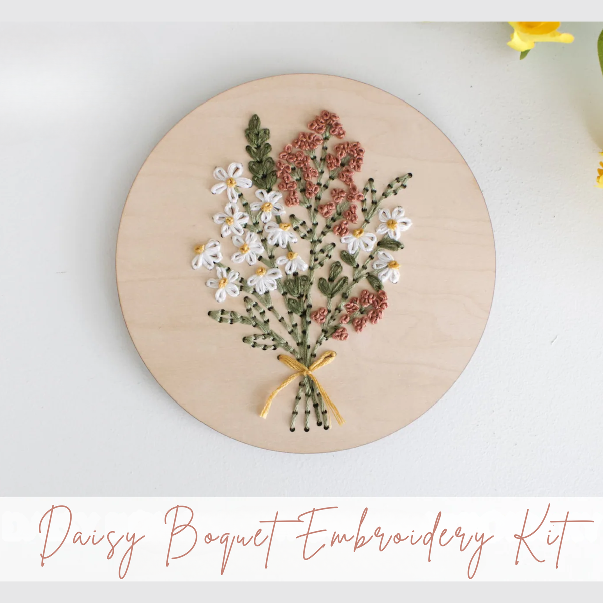 Daisy Bouquet Embroidery Kit – Floral DIY Craft