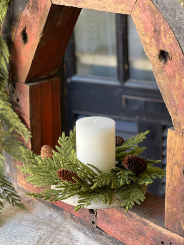 Arrow Wood Cedar Candle Ring – 12"
