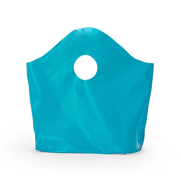 Wave Top Plastic Retail Merchandise Bags: Clear Frosted, Medium 18x15x6"