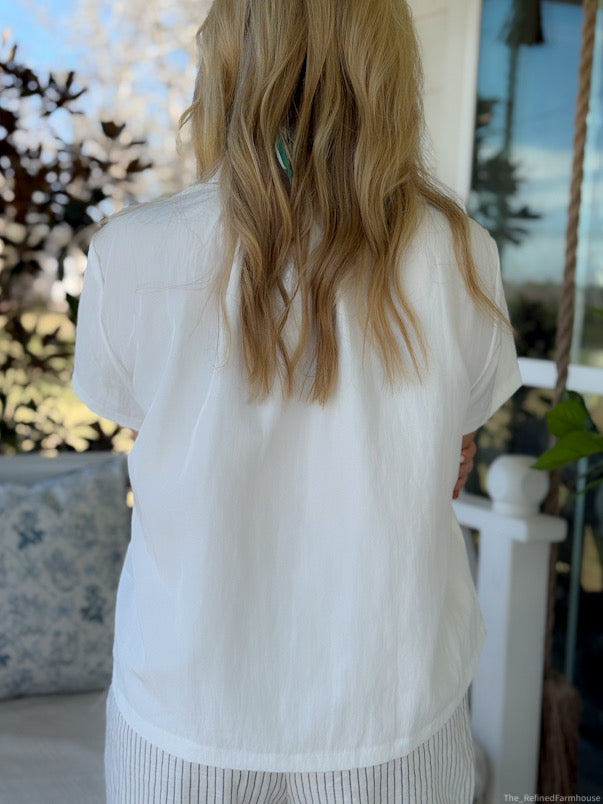 The White Haven Stand Collar Blouse