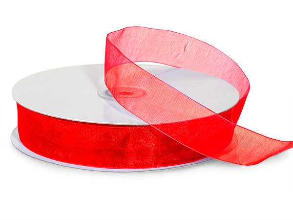 Sheer Organza Gift Packaging Ribbon: Denim Blue, 1 Pack, 7/8"x100 yards