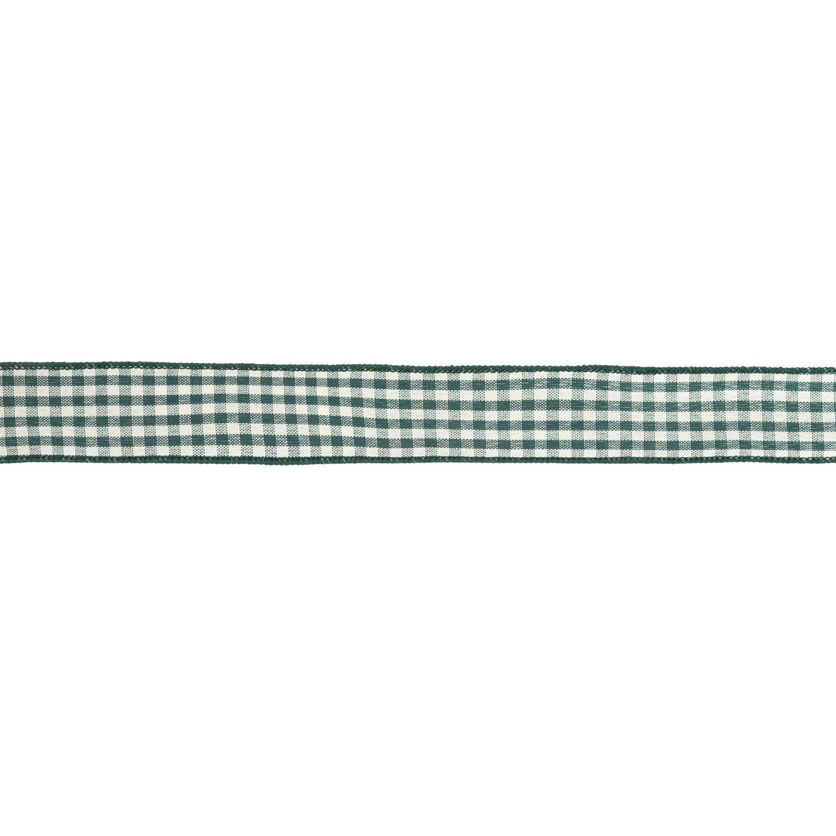 1 1/2" Wired Ribbon | Green/White Gingham | 10 Yard Roll