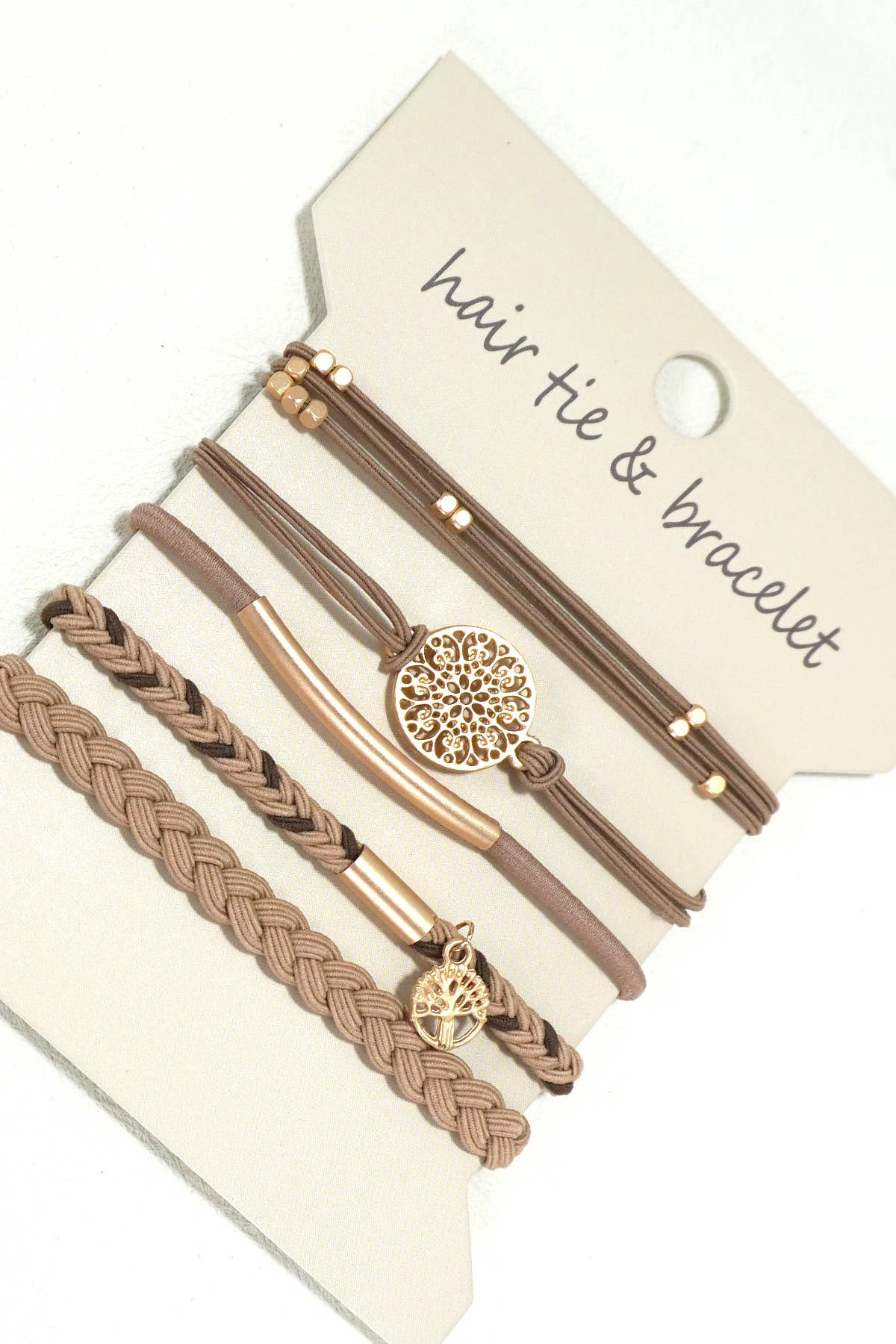 Knot Bracelet Hair Ties- Brown