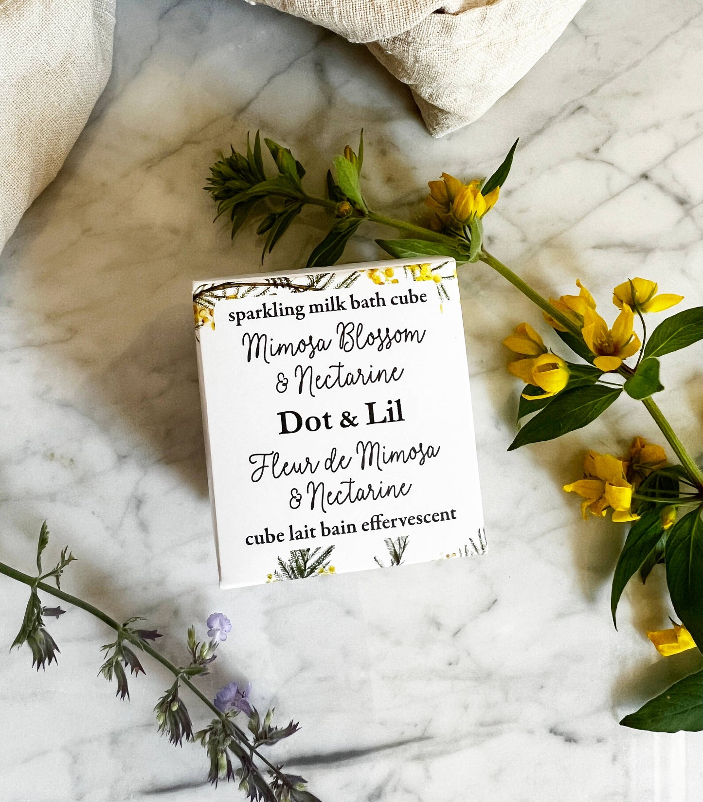 Mimosa Blossom & Nectarine Sparkling Milk Bath Cube