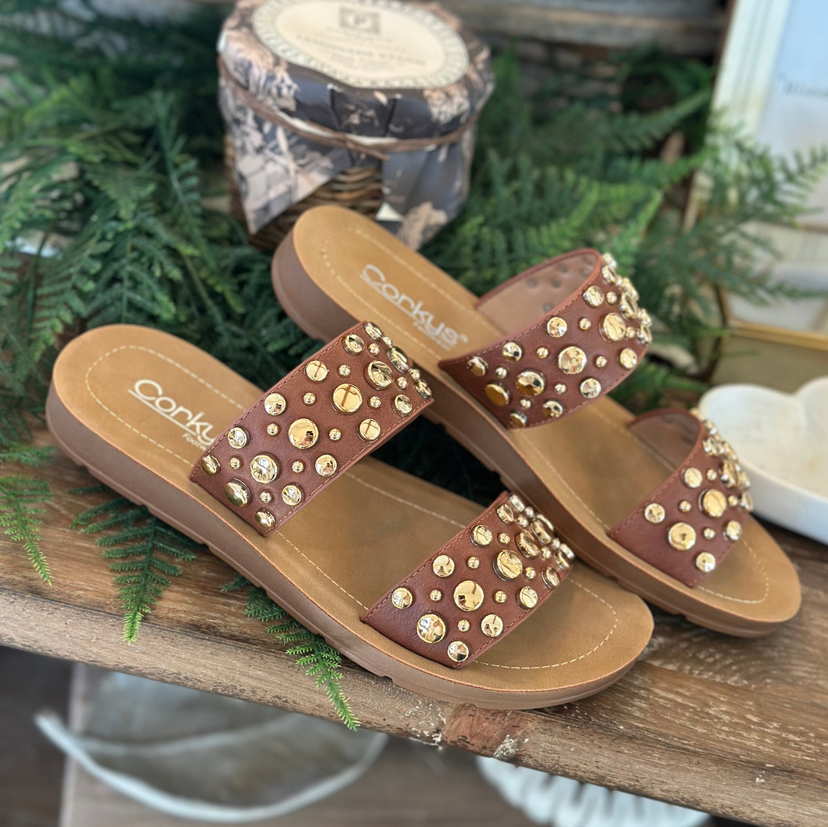 Corky's Double Take Studded-Cognac
