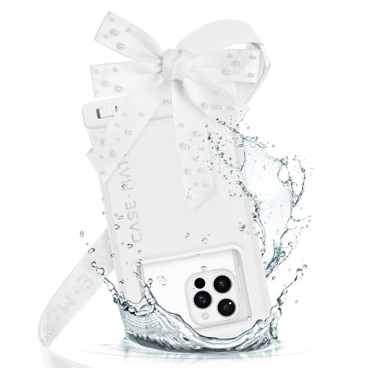 Ivory Pearl Bow Waterproof Floating Pouch