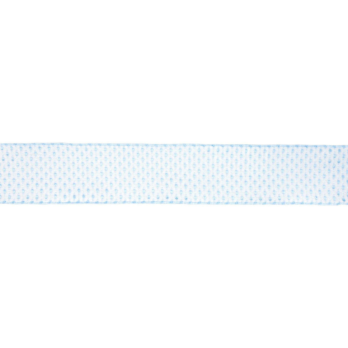 2 1/2" Wired Ribbon | Blue/White Woven | 10 Yard Roll