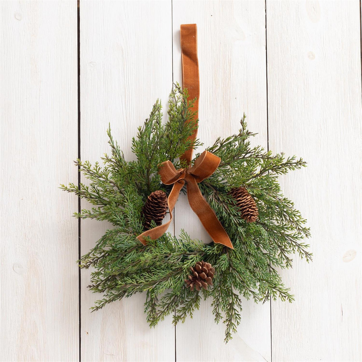 Mini Wreath- Brown Velvet Bow