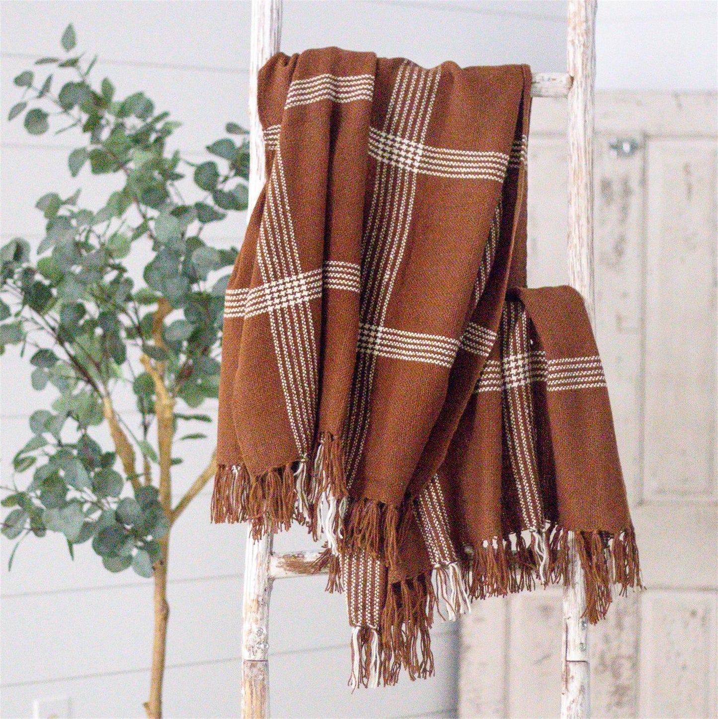 Cocoa & Cream Plaid Throw
