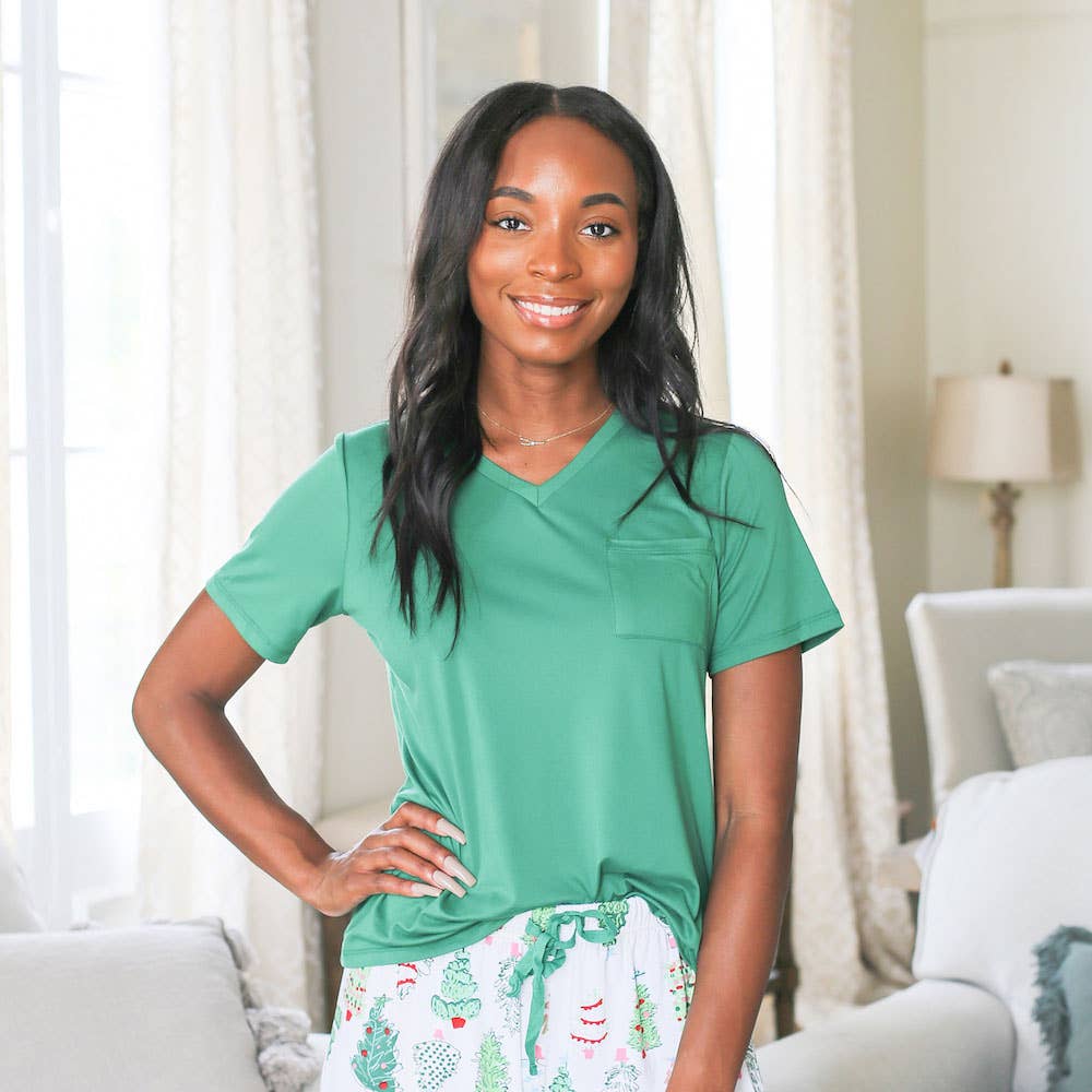 Highlands V-Neck Pocket Tee   Green -Asst: Green, Small