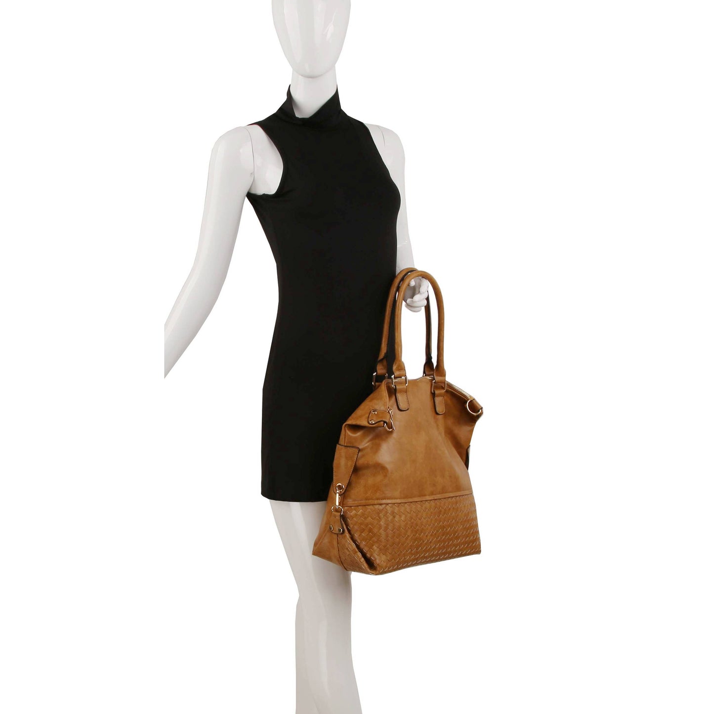 Women Tote Shoulder Top Handle Hobo Handbag: MOCHA / ONE SIZE