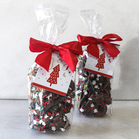 5oz Milk Chocolate Covered Pretzels with Holiday Decorations
