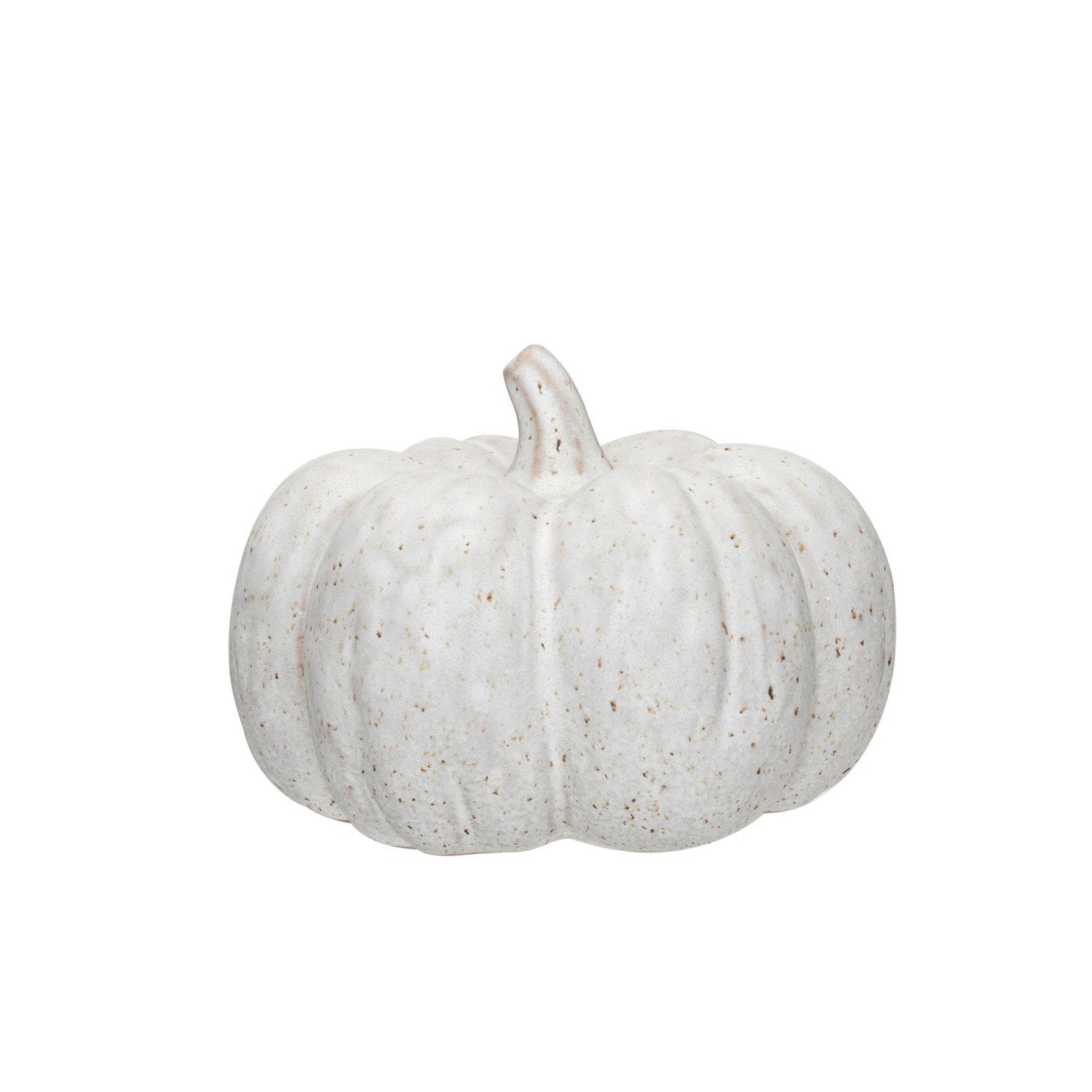 Stoneware Pumpkin, Reactive Glaze, Cream Color Speckled