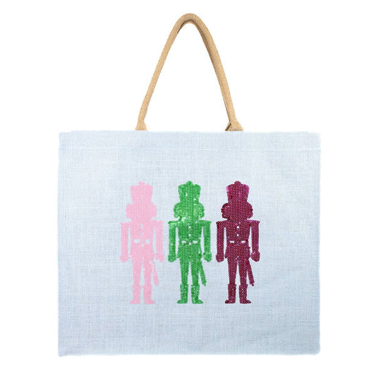 Candy Nutcracker Sequin Carryall Tote | 22x19x8