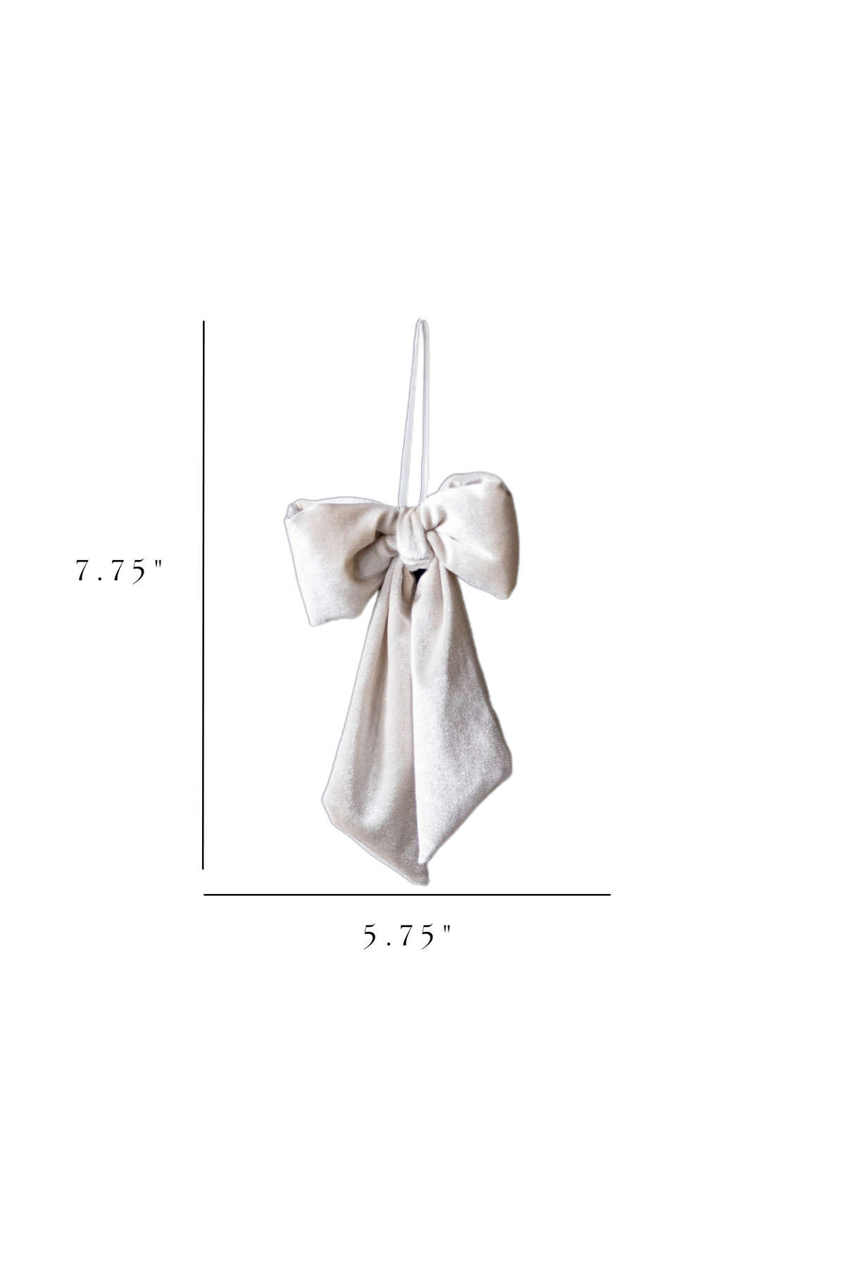 Bows Cream Velvet Fabric: Large