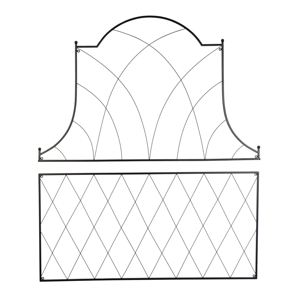 Wire Wall Mount Trellis Arch and Rectangle Two Part Display