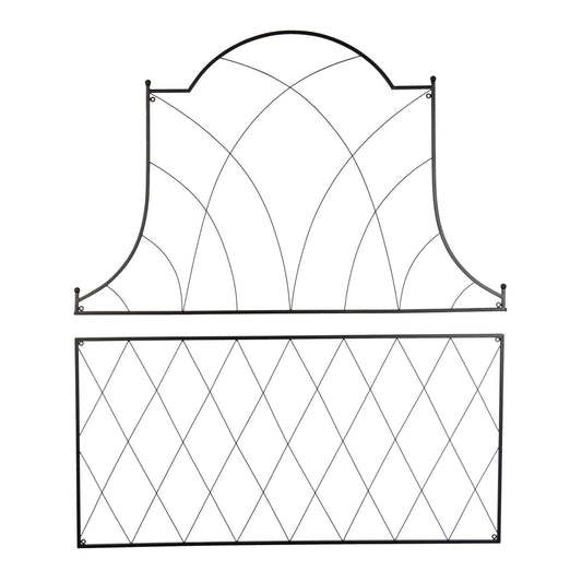 Wire Wall Mount Trellis Arch and Rectangle Two Part Display