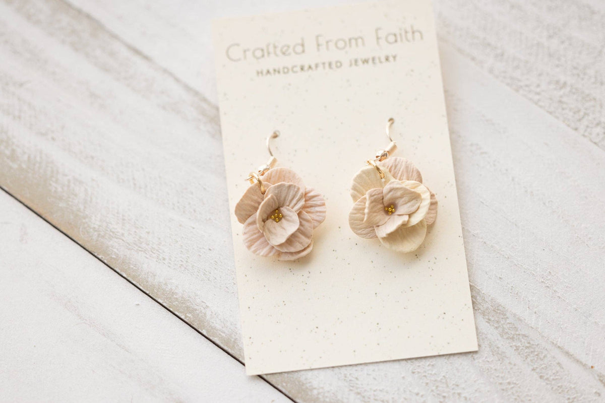 Botanical Dangles: White Sands w/ Gold