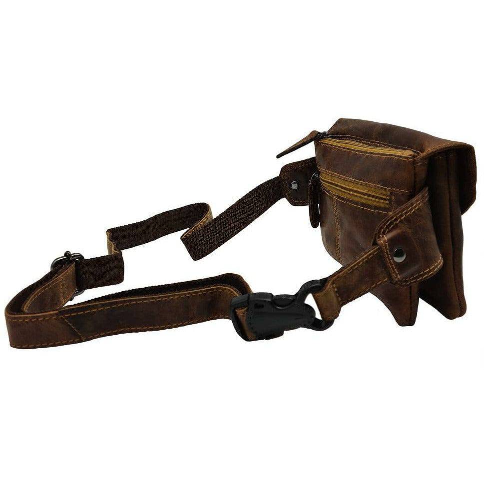 Leather Women Waist Pack Jax - Sandel: Brown