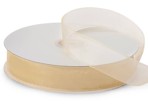 Sheer Organza Gift Packaging Ribbon: Denim Blue, 1 Pack, 7/8"x100 yards