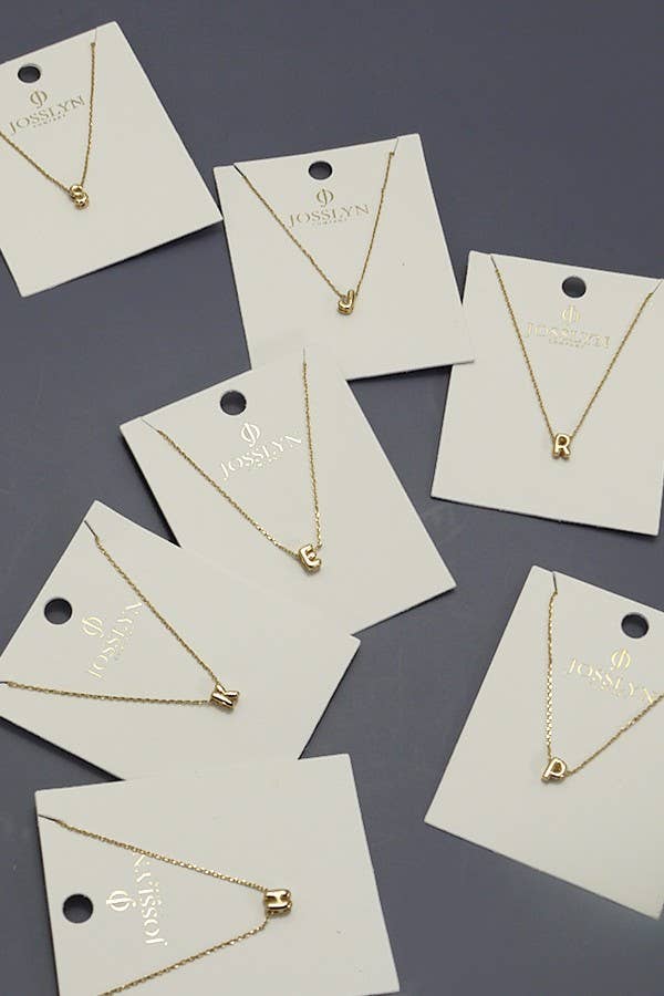 MINI PERSONALIZED INITIAL 3D BUBBLE LETTER NECKLACE | 80N324: A
