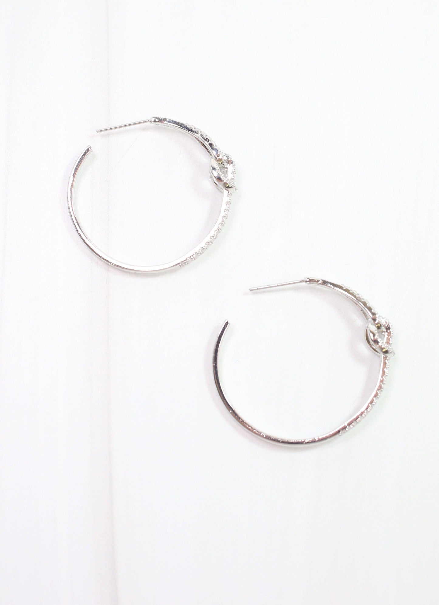 McSorley CZ Link Hoop Earring Silver