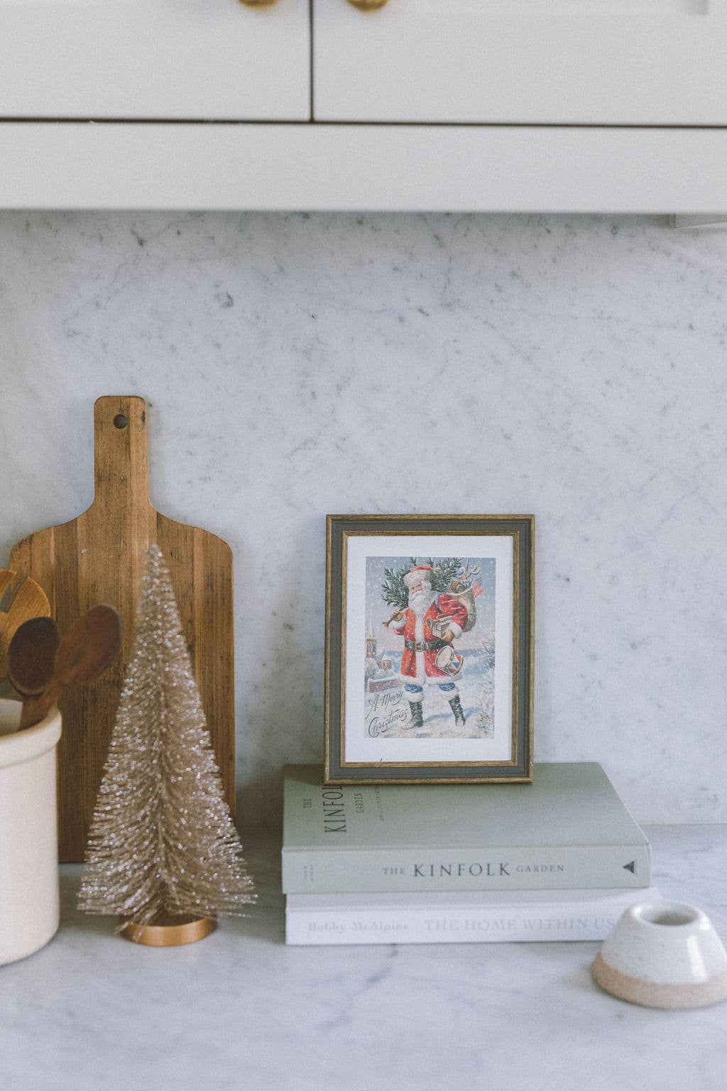 Travel Santa Framed Antique Art | 7x9