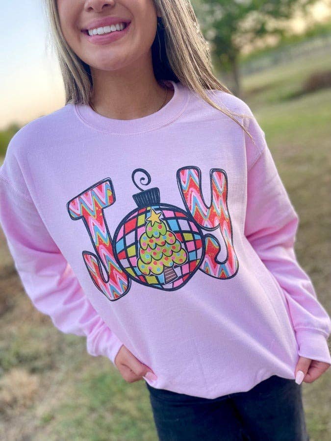 Joy (Sublimation Sweatshirt): Jerzee Pink Sweatshirt, XL