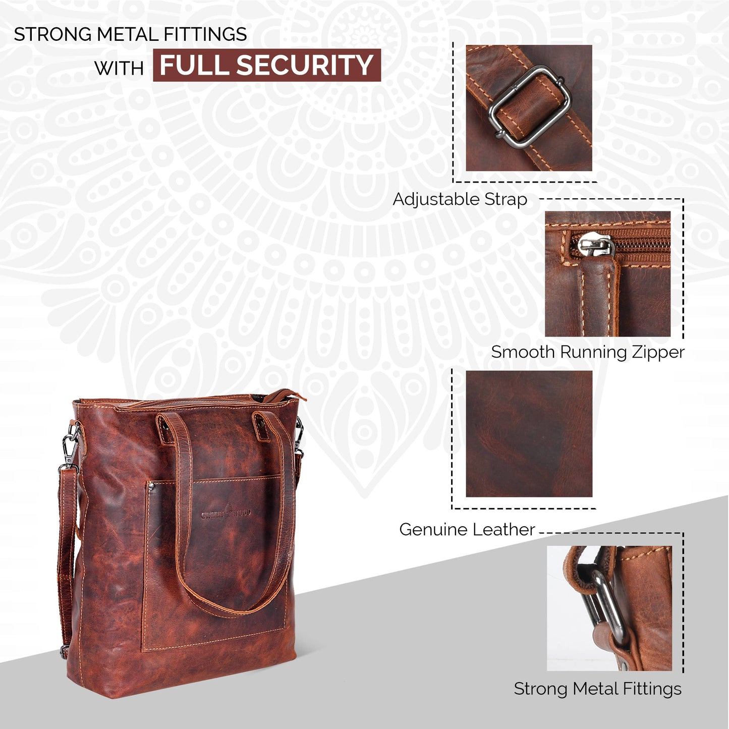 Classic Leather Tote Bag Bunbury Camal