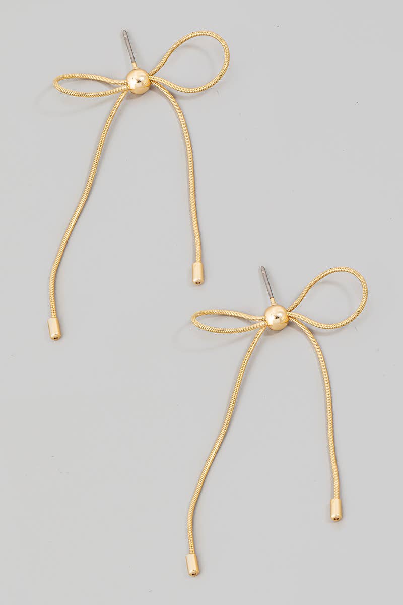Metallic Cord Knot Stud Earrings: GD