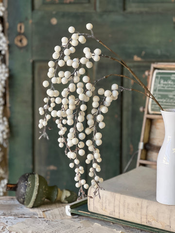 Icy Snowdrop Berry Hanging – 35"