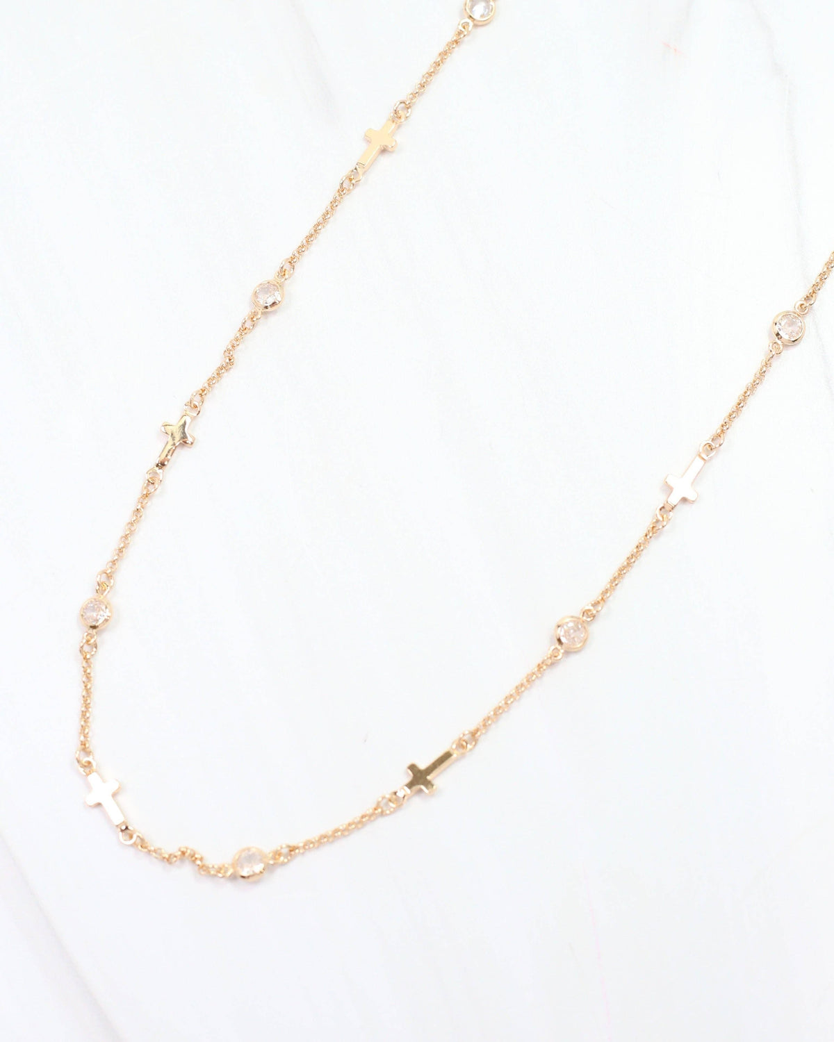 Eliza Cross Necklace Gold