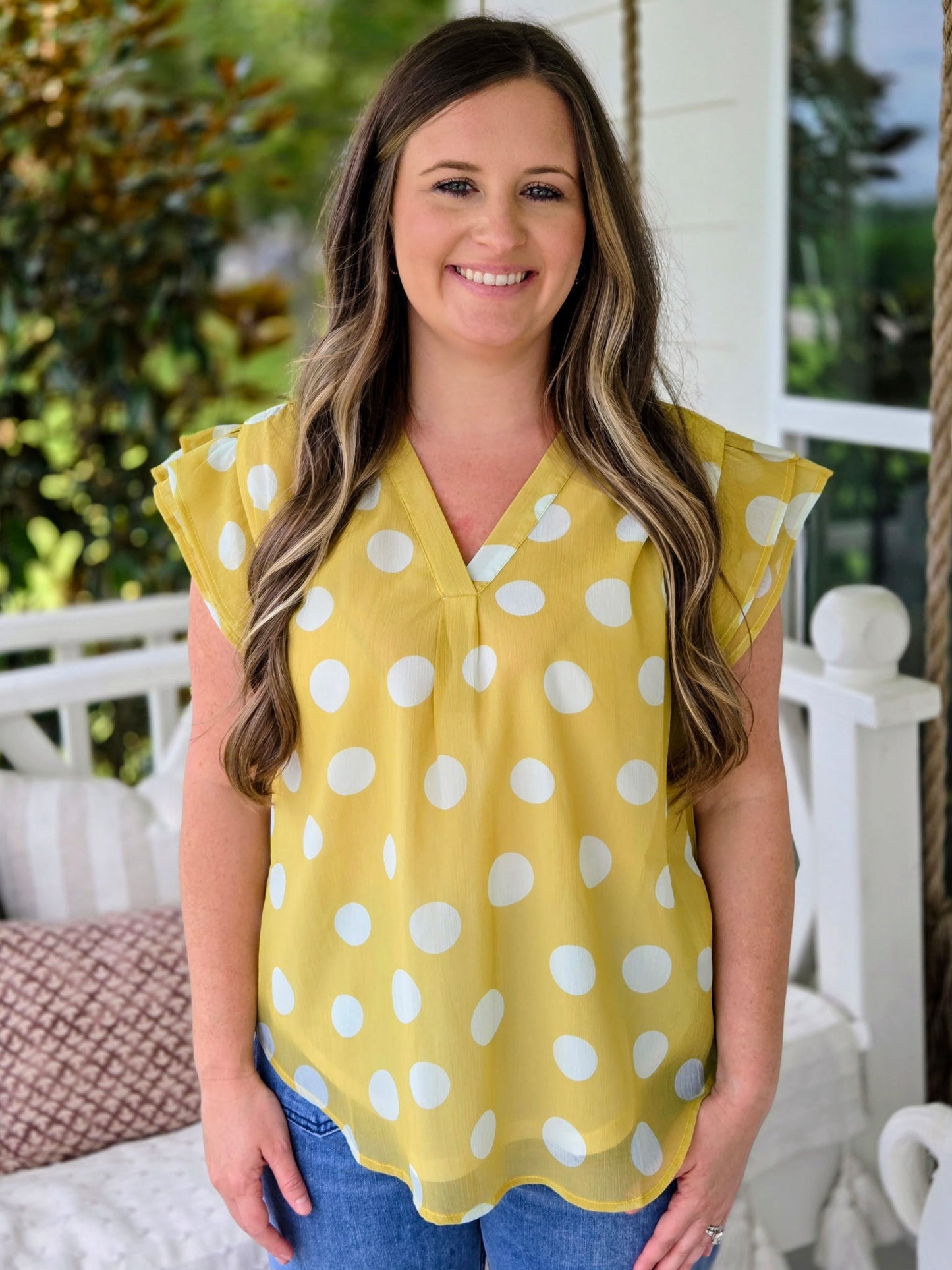 Dotty Ruffle Charm Blouse
