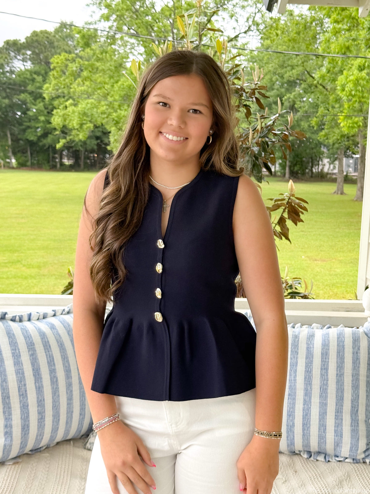 Midnight Grace Peplum Top