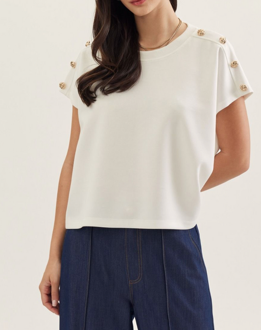 Sutton Gold Button Top