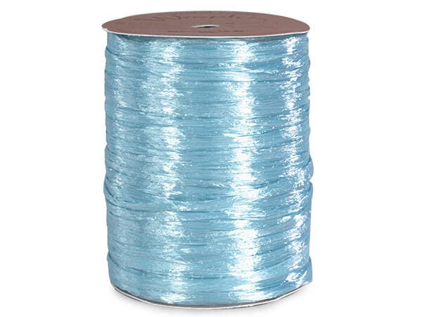 Pearlized Raffia Ribbon: Light Blue, 1 Pack, 100 yards