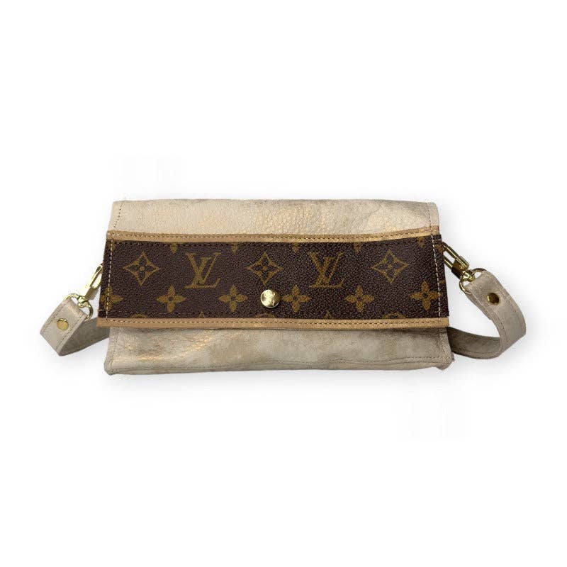 Madison Shoulder Bag In Stone Leather | Upcycled LV