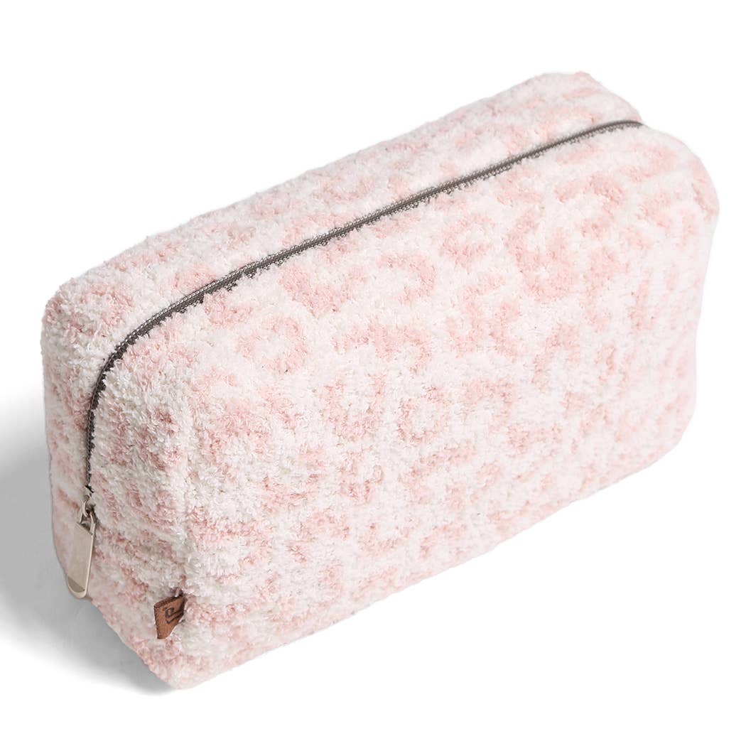 Large Leopard Print Luxury Soft Travel Pouch