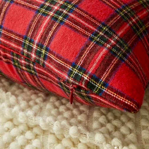 Christmas Plaid Throw Pillow Decorate 12"x20" Holiday Decor: 10 PCS