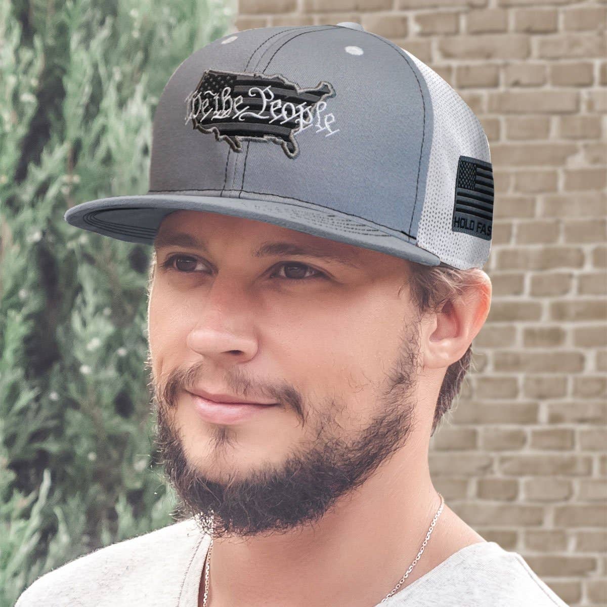 HOLD FAST Mens Cap We The People: Light Grey, One Size Fits Most