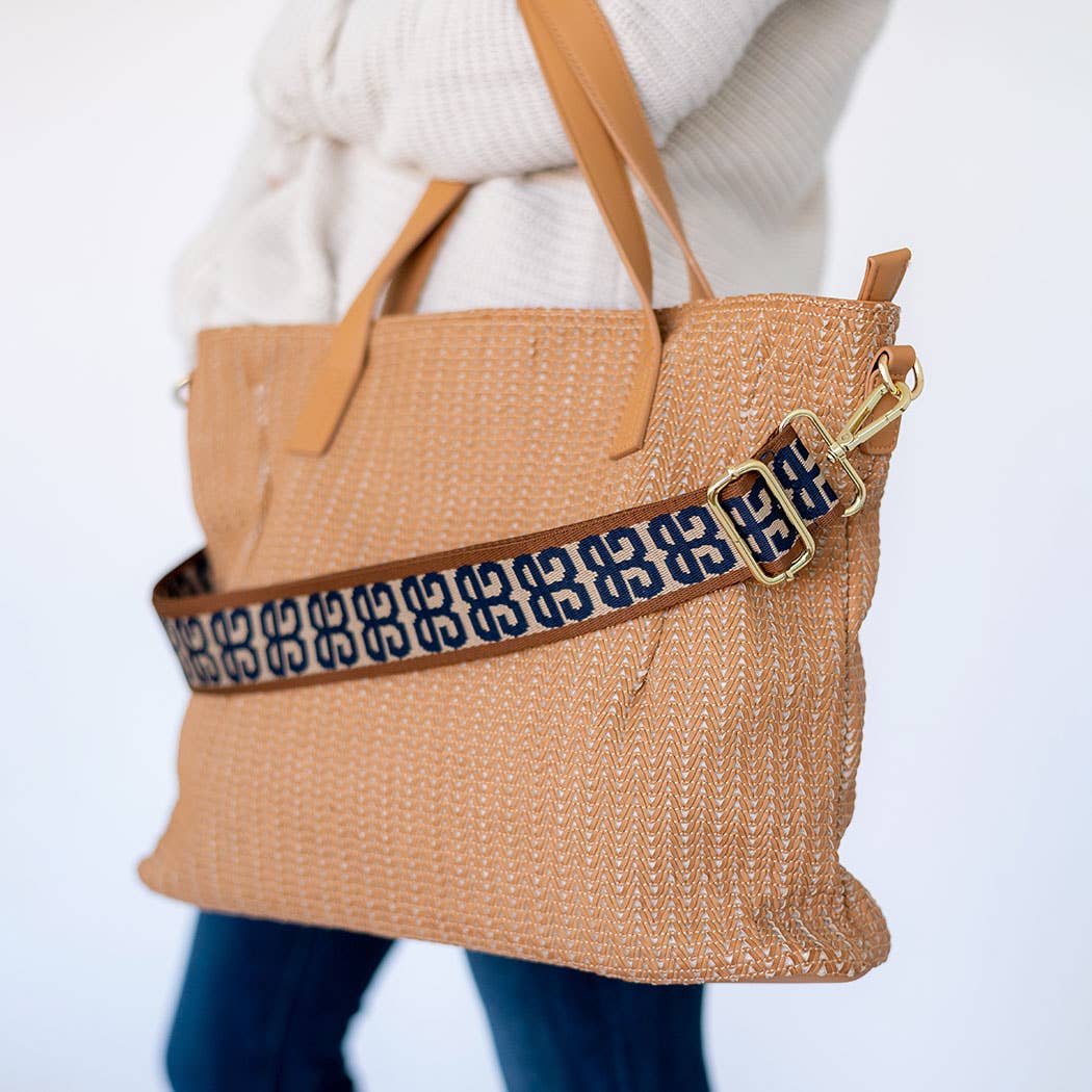 Navy & Camel Vivian Crossbody Strap