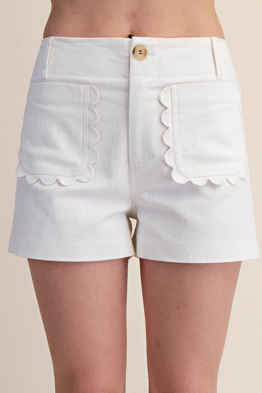 The Sunny Scallop Short-WHITE