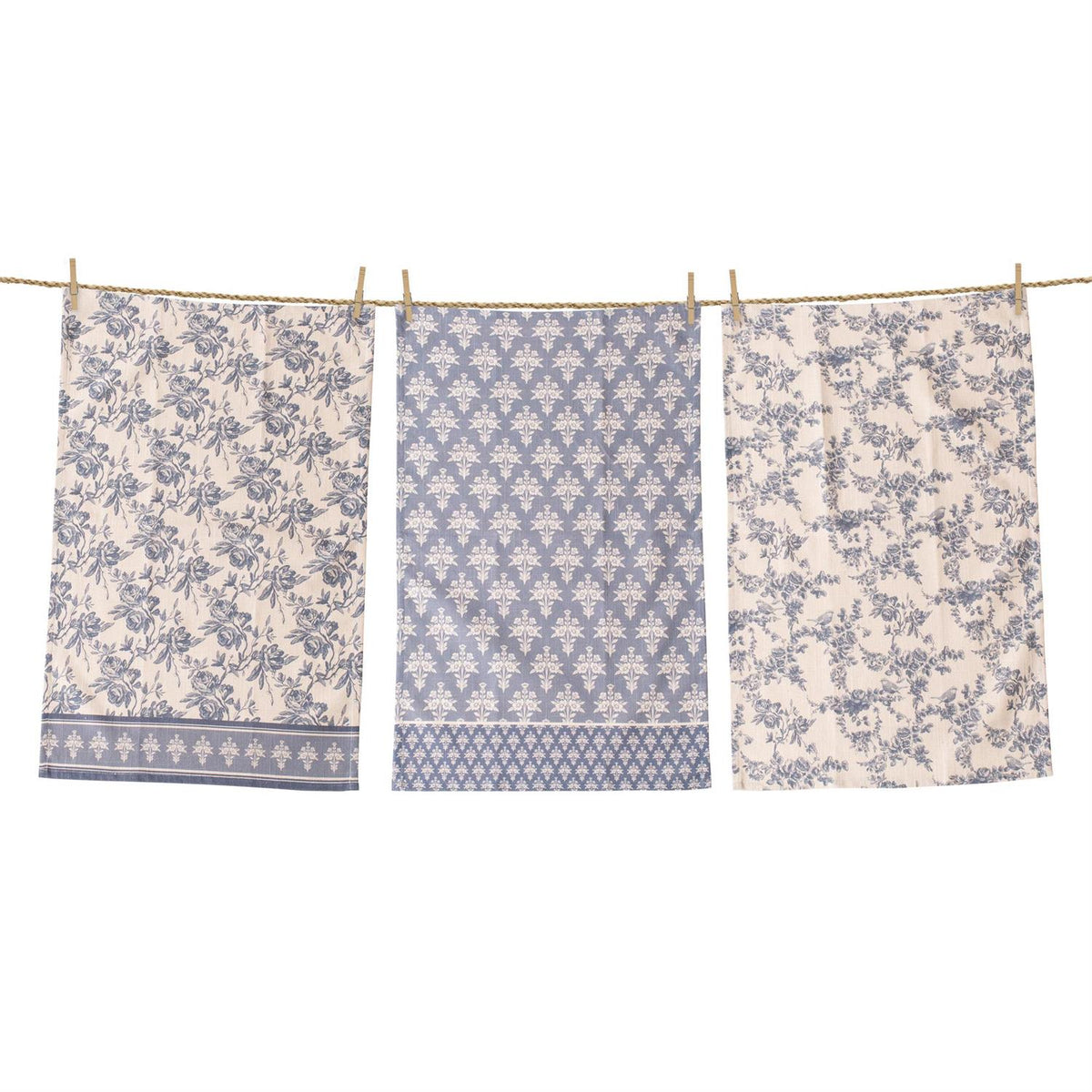Blue Magnolia Meadow Tea Towel Set