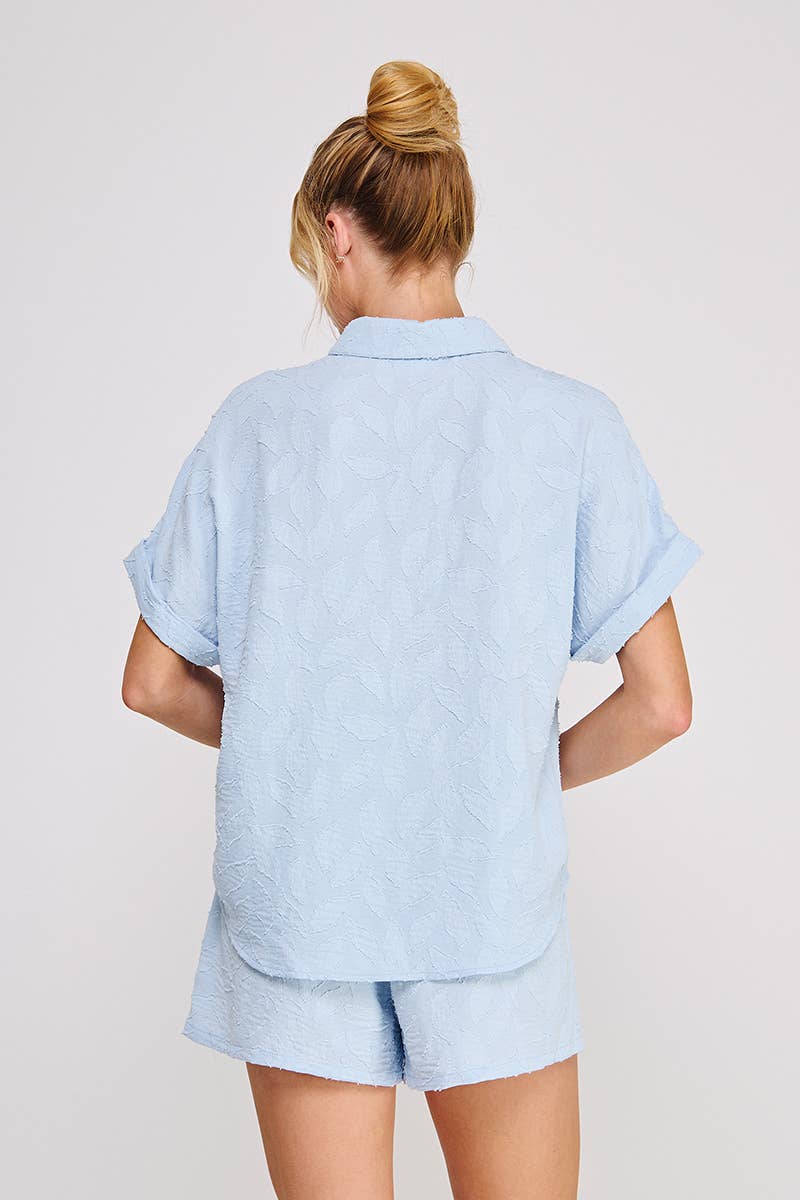 Breezy jacquard shirt: Sand, S