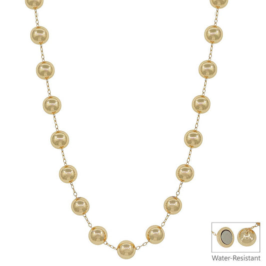 12MM Gold with Gold Chain 18" Necklace