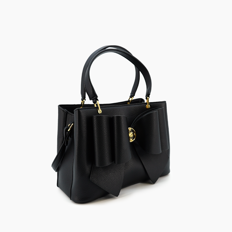 Jesse Bow Vegan Crossbody Bag: Black