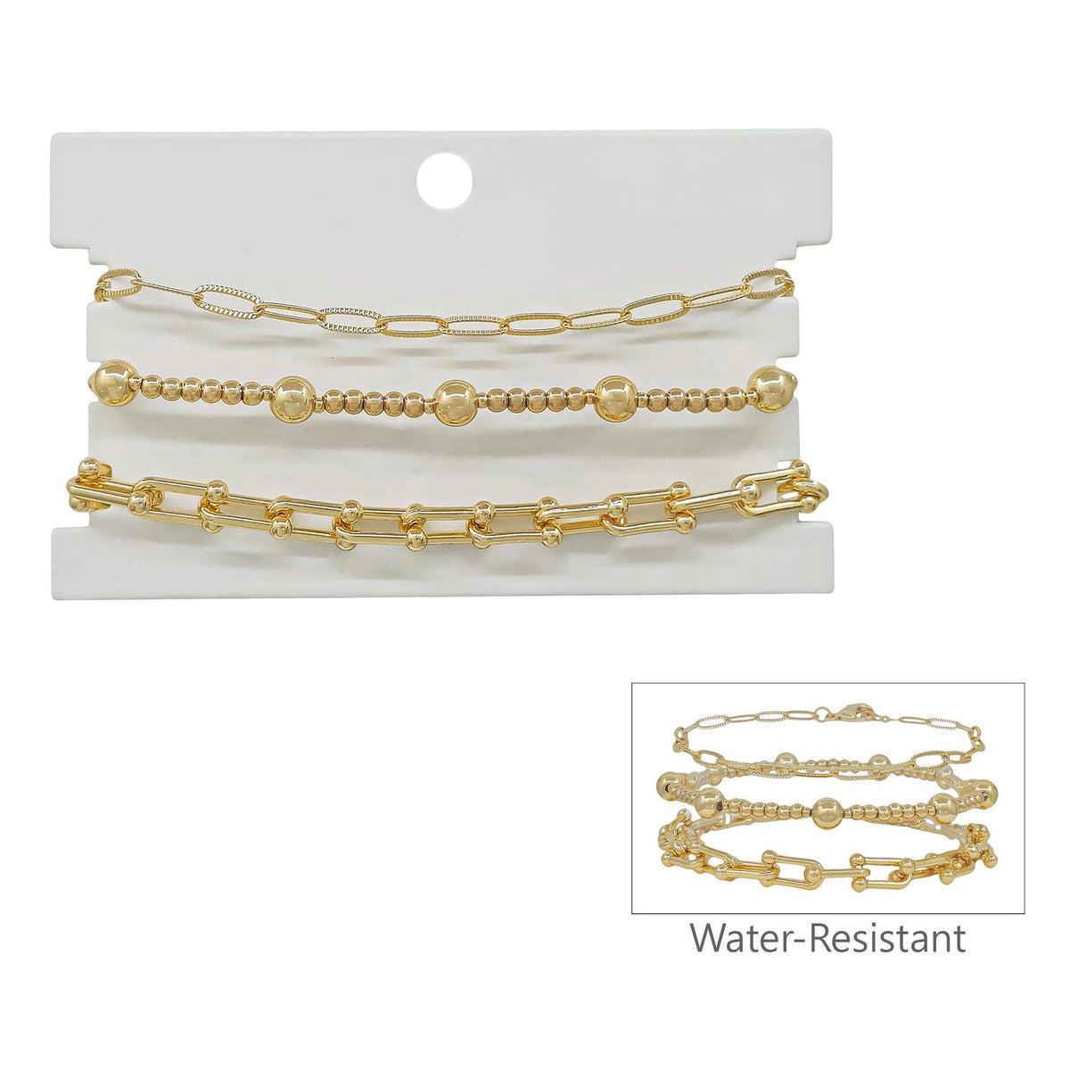 Water Resistant Set of 3 3&5MM Thin Clip Chain