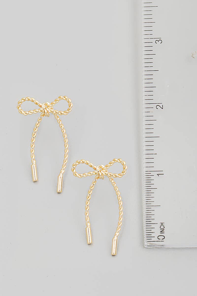 Twisted Bow Tie Earrings: G