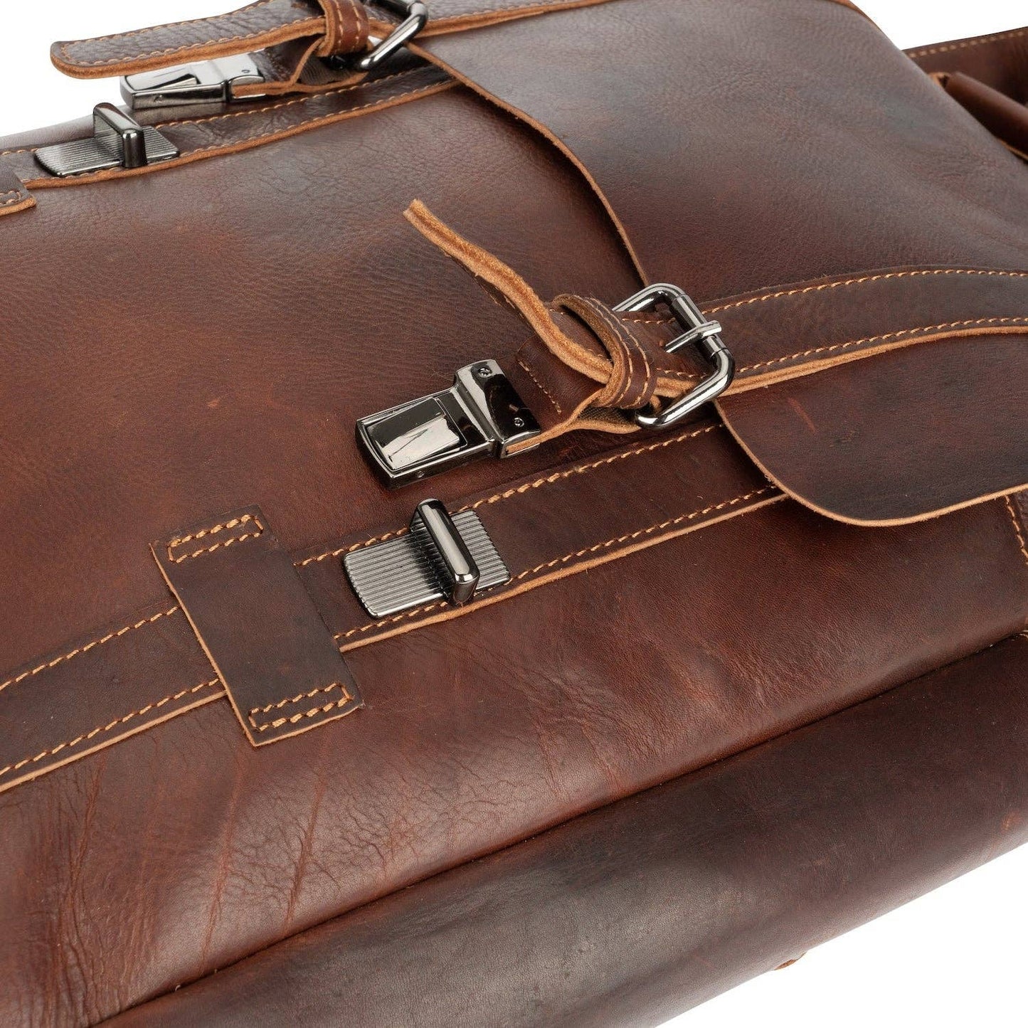 Leather Laptop Backpack Melbourne Sandal GW2023SAN: Brown